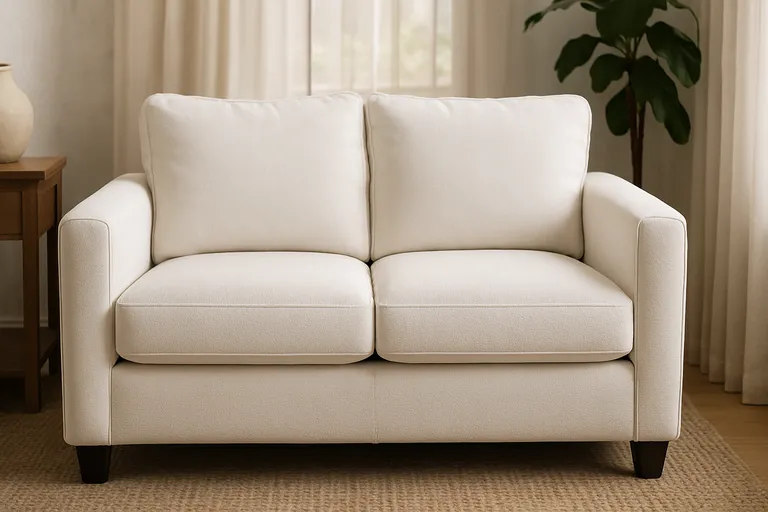 Geschikte stoffen voor een witte loveseat